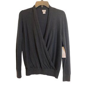 Chico's Women's Zenergy Collection Black Cashmere Surplice Sweater Size 0 NWT